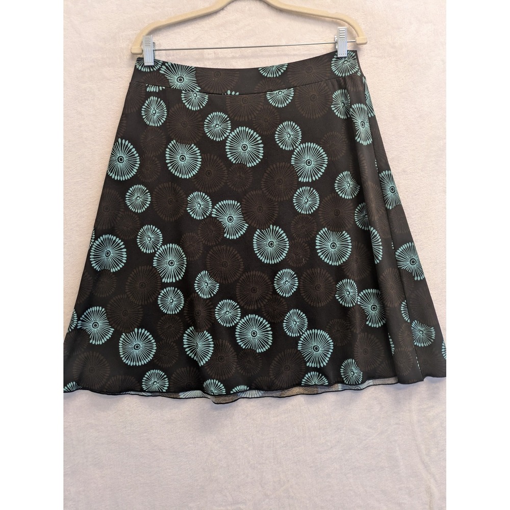 Cato Skirt Women's Large Floral Print A Line Knee Length Black Blue